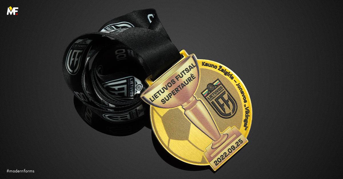 Medaillen Sport Fußball Edelstahl Gold Premium 