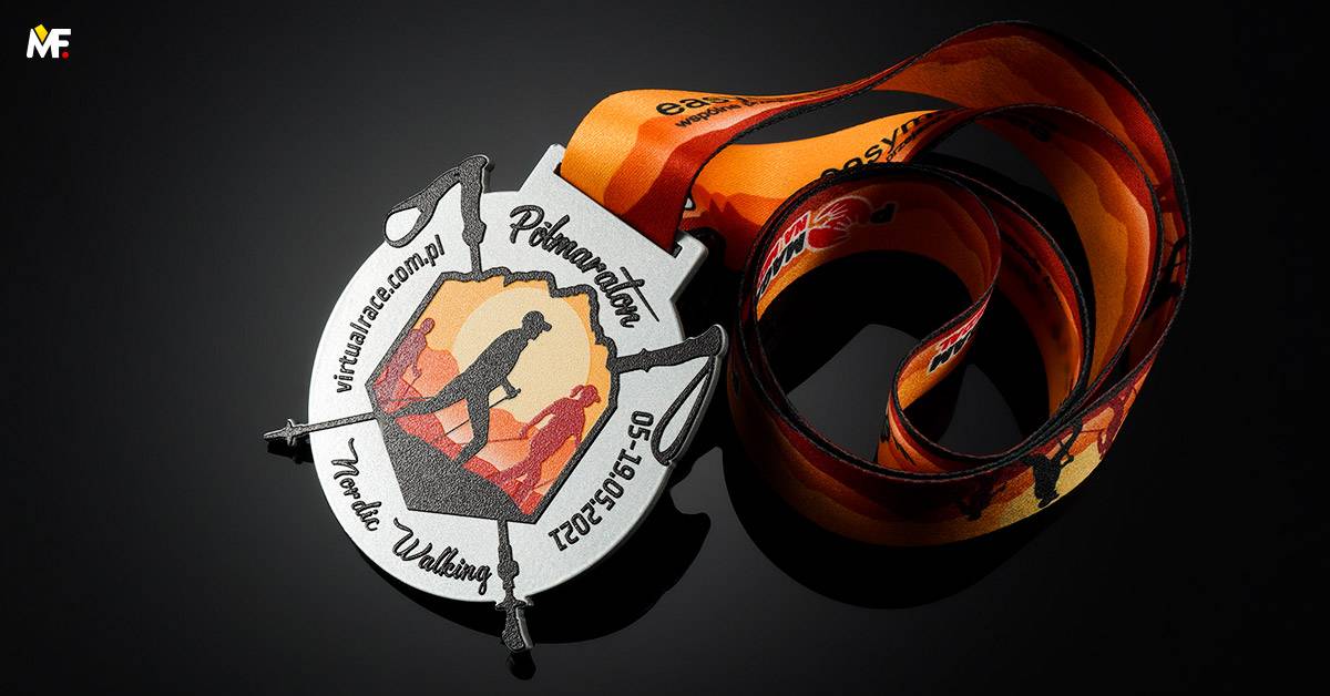 Medaillen Sport Nordic walking Benutzerdefiniert Einseitig Premium Silber Stahl 