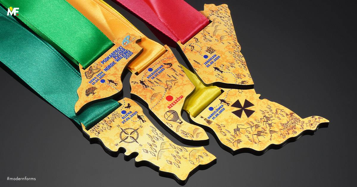 Medaillen Sport Nordic walking Einseitig Premium Puzzle Schwarz Stahl 