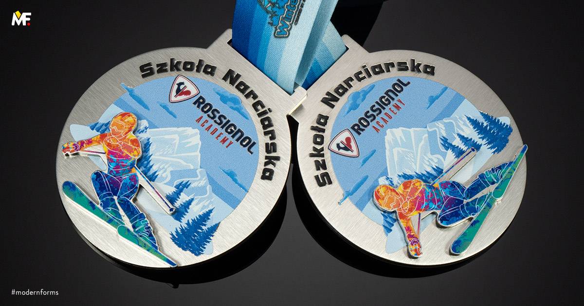 Medaillen Sport Wintersport Edelstahl Einseitig Premium Silber Standard 