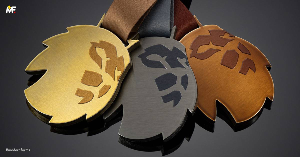Medaillen Sport Fußball Benutzerdefiniert Braun Edelstahl Einseitig Gold Premium Silber 