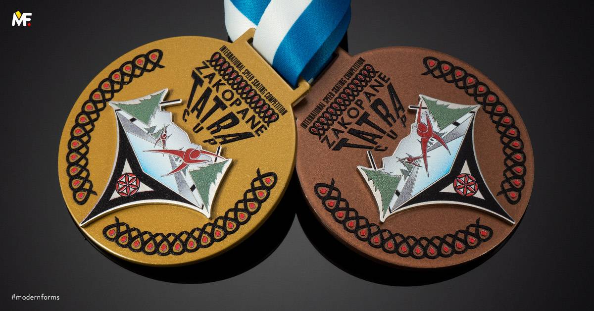 Medaillen Sport Wintersport Benutzerdefiniert Braun Edelstahl Einseitig Gold Premium Stahl 