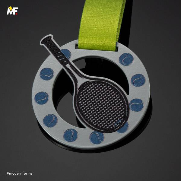Medale Sportowe Tenis ziemny Ażurowany Jednostronny Premium Srebrny Stal 