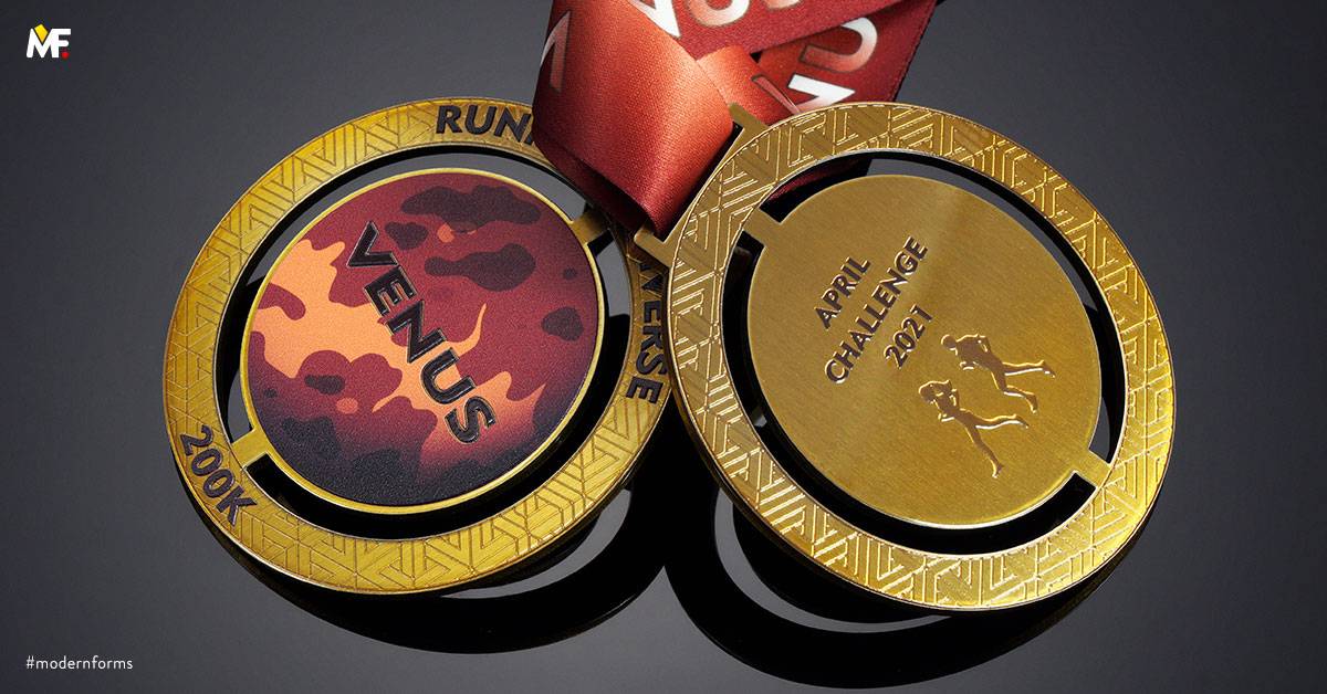 Medaillen Sport Laufsport Durchbrochen Edelstahl Gold Multilateral Premium 