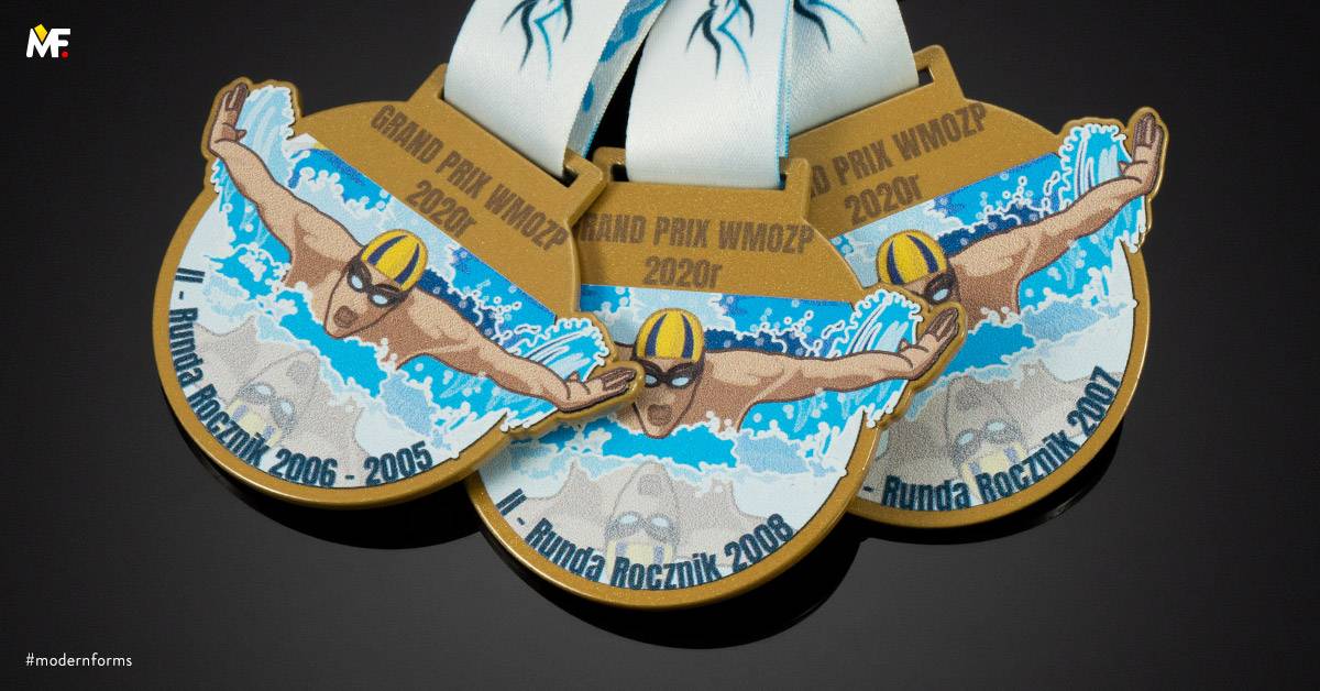 Medaillen Sport Schwimmen Benutzerdefiniert Einseitig Gold Premium Stahl 
