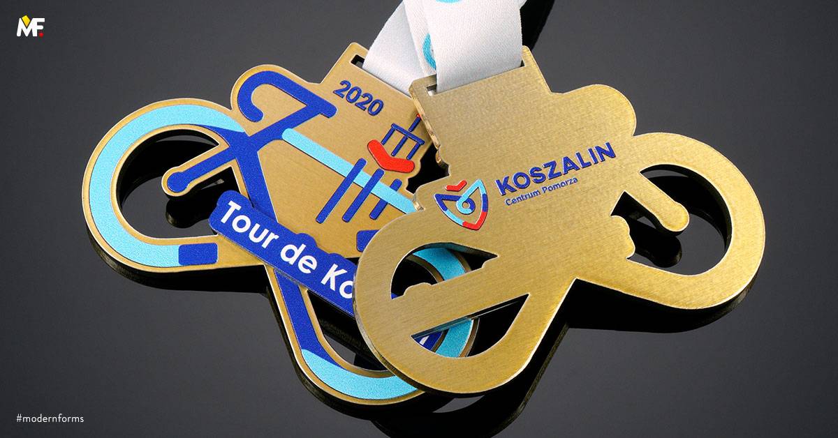 Medaillen Sport Radsport Durchbrochen Edelstahl Gold Multilateral Premium 
