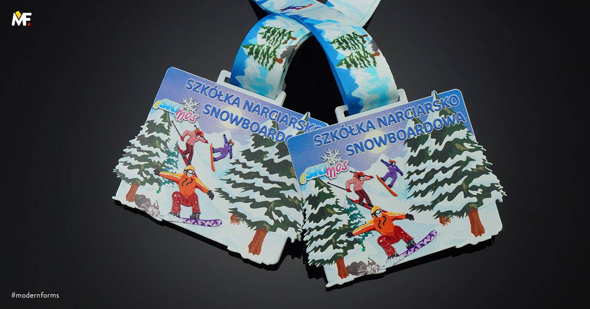 Medaillen Sport Wintersport Benutzerdefiniert Einseitig Premium Stahl Weiß 