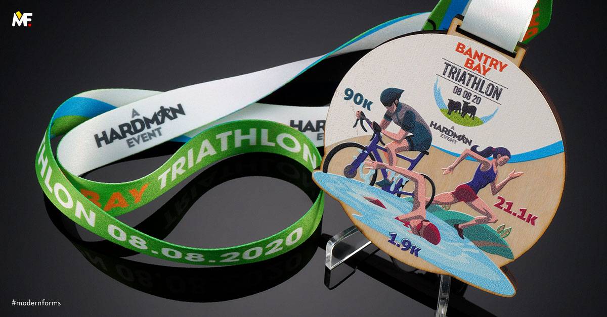 Medaillen Sport Triathlon Benutzerdefiniert Einseitig Premium Sperrholz 