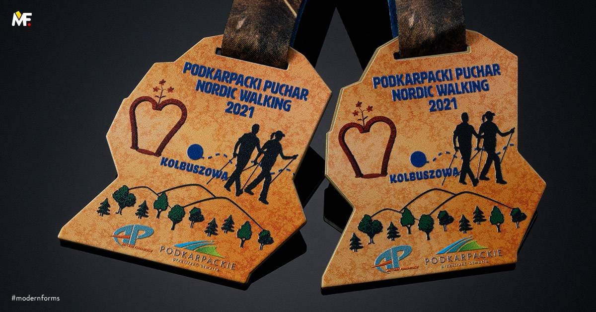 Medaillen Sport Nordic walking Benutzerdefiniert Einseitig Gold Premium Stahl 