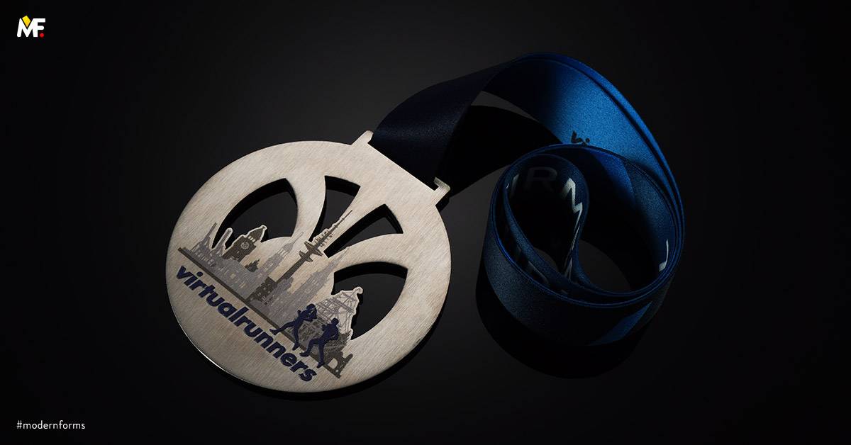 Medaillen Sport Laufsport Durchbrochen Edelstahl Multilateral Premium Silber 