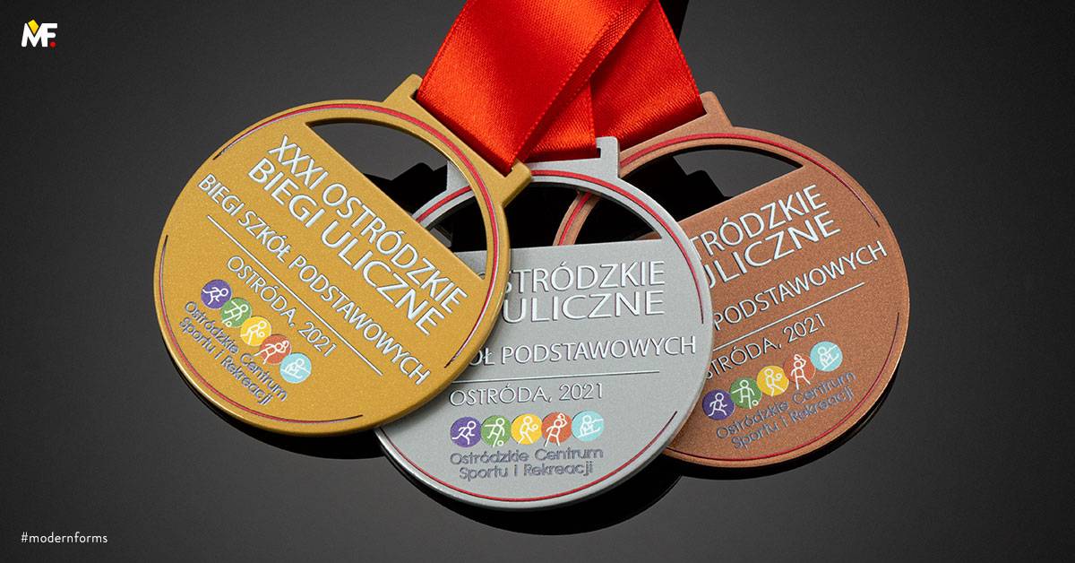 Medaillen Sport Laufsport Braun Durchbrochen Einseitig Gold Premium Silber Stahl 