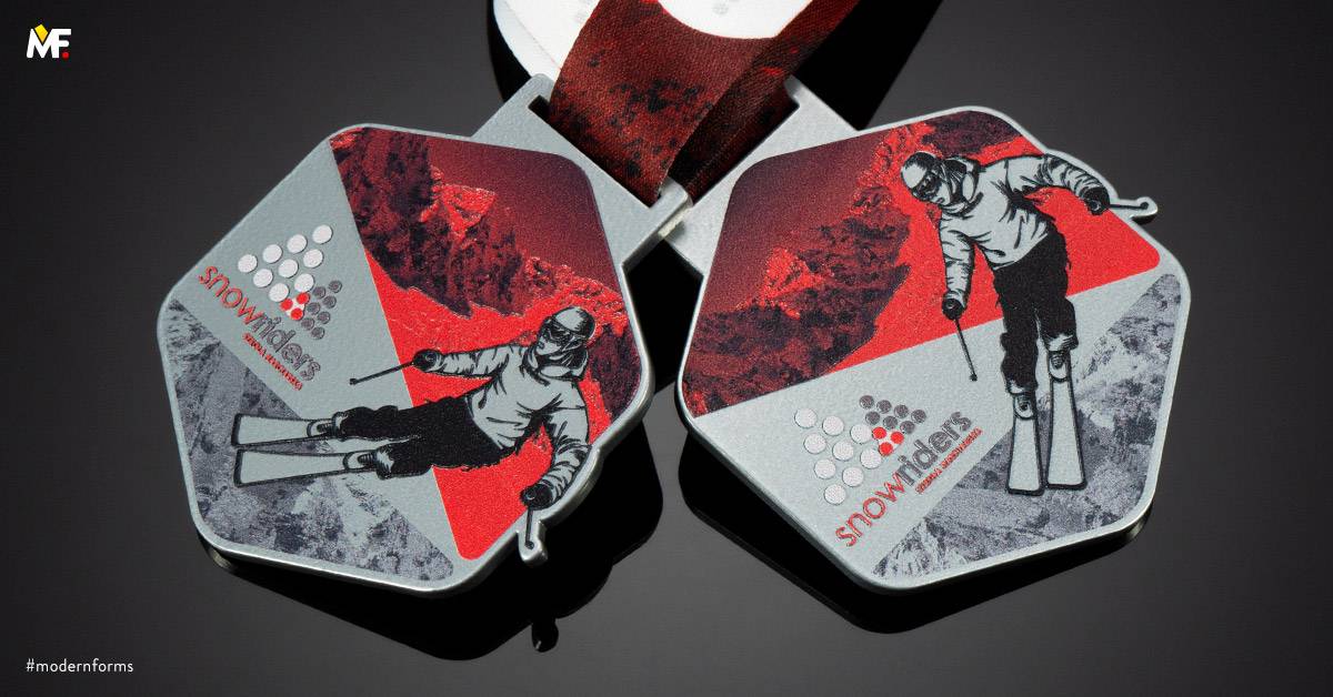 Medaillen Sport Wintersport Benutzerdefiniert Einseitig Premium Silber Stahl 