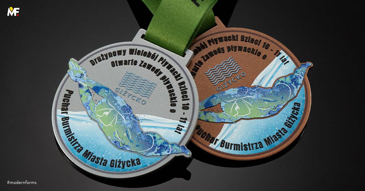 Medaillen Sport Schwimmen Benutzerdefiniert Braun Einseitig Gold Premium Silber Stahl 