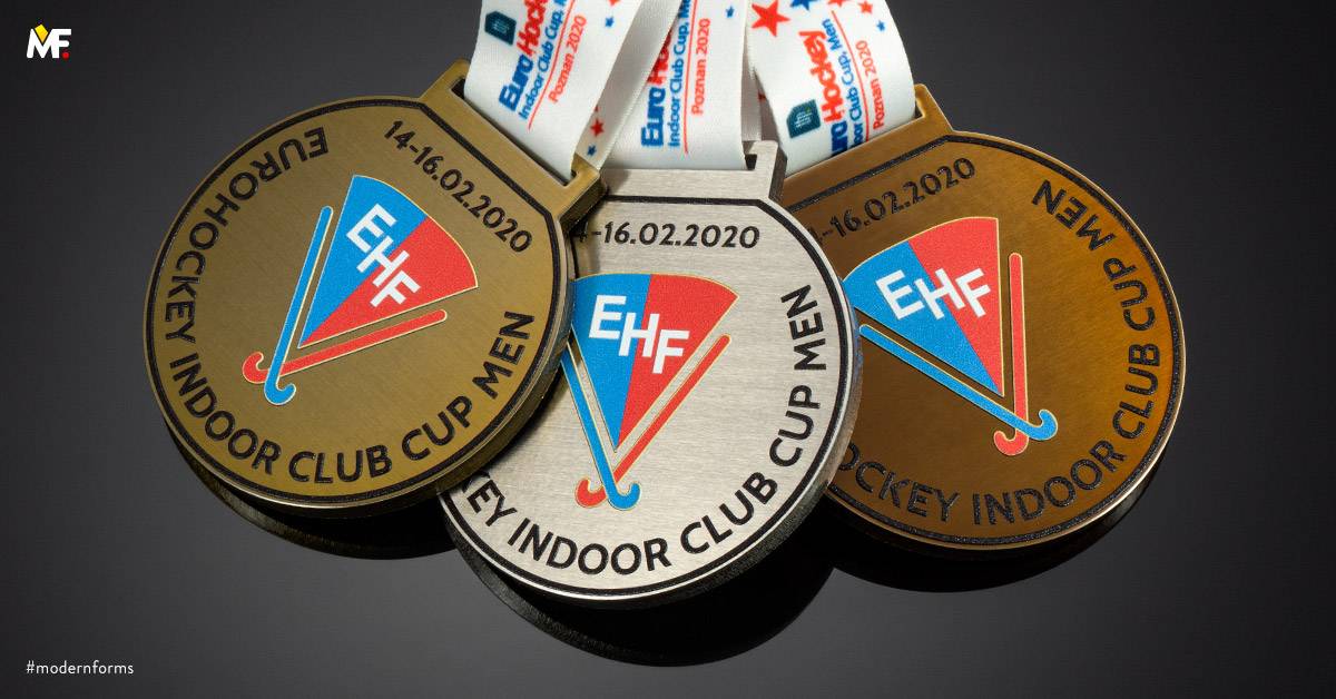 Medaillen Sport Hockey Edelstahl Gold Multilateral Premium Standard 