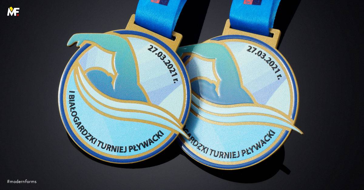 Medaillen Sport Schwimmen Benutzerdefiniert Einseitig Gold Premium Stahl 