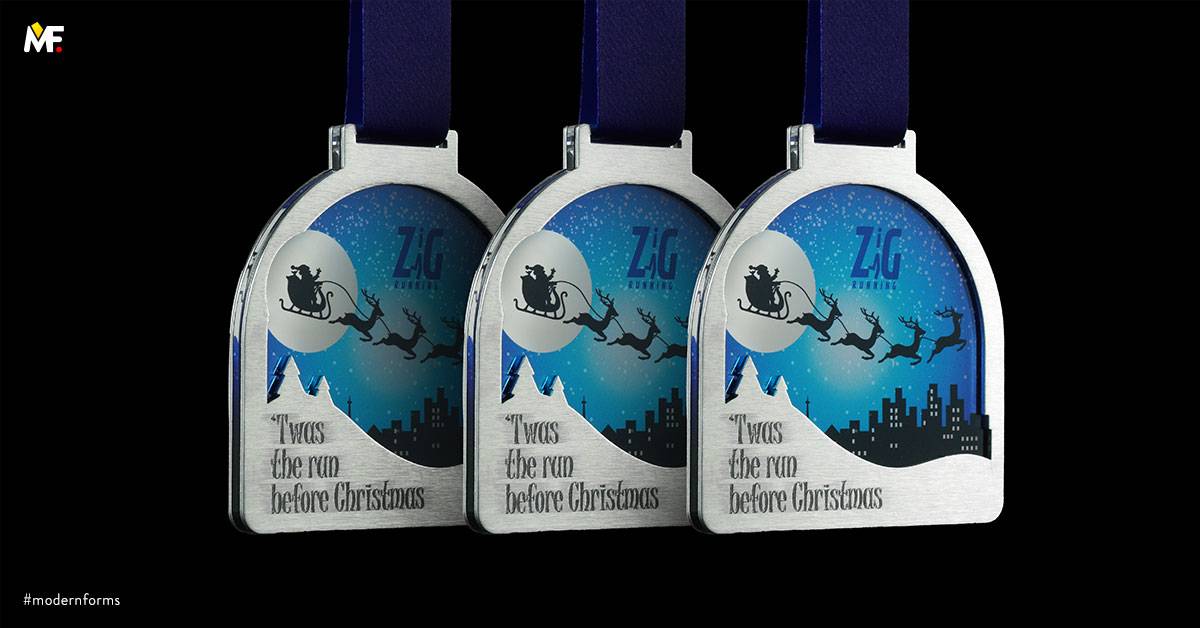 Medaillen Gelegentlich Weihnachten Benutzerdefiniert Edelstahl Einseitig Exclusive Plexiglas Silber 
